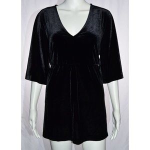 A Pea In The Pod Velvet V-Neck Waist Tie Maternity Top Black Size S